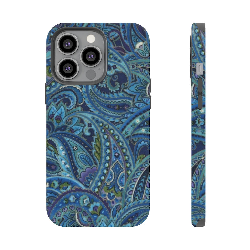 Blue Navy Paisley Print - Impact-Resistant Cases