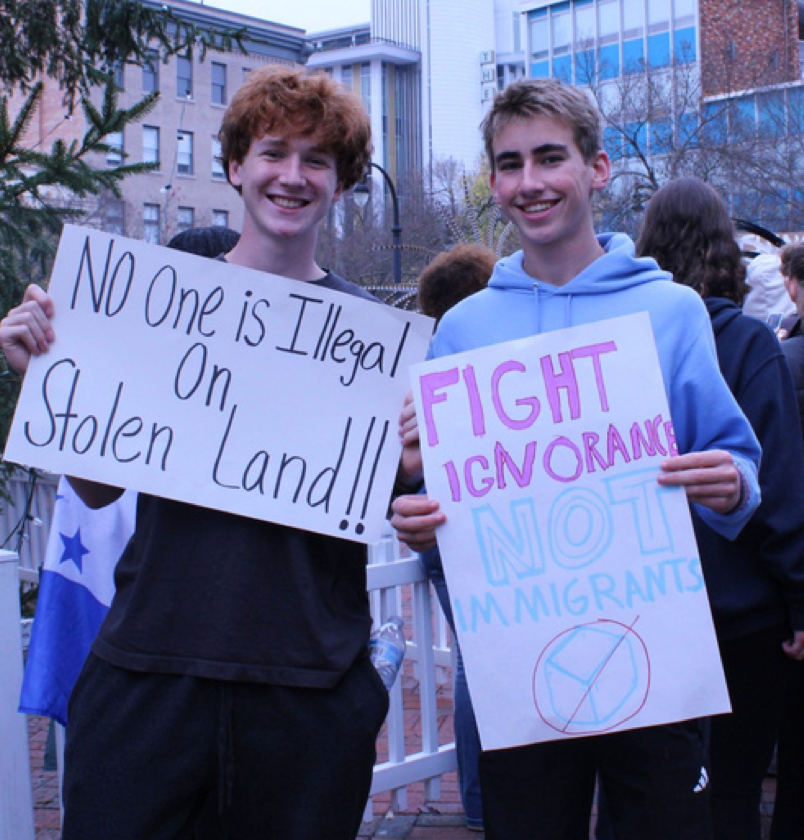 Jordan students at the protest