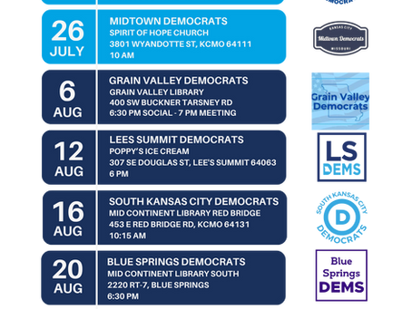 August Meetings and Town Halls!