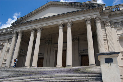Image of the British school at Rome building, a large neoclassical building with columns
