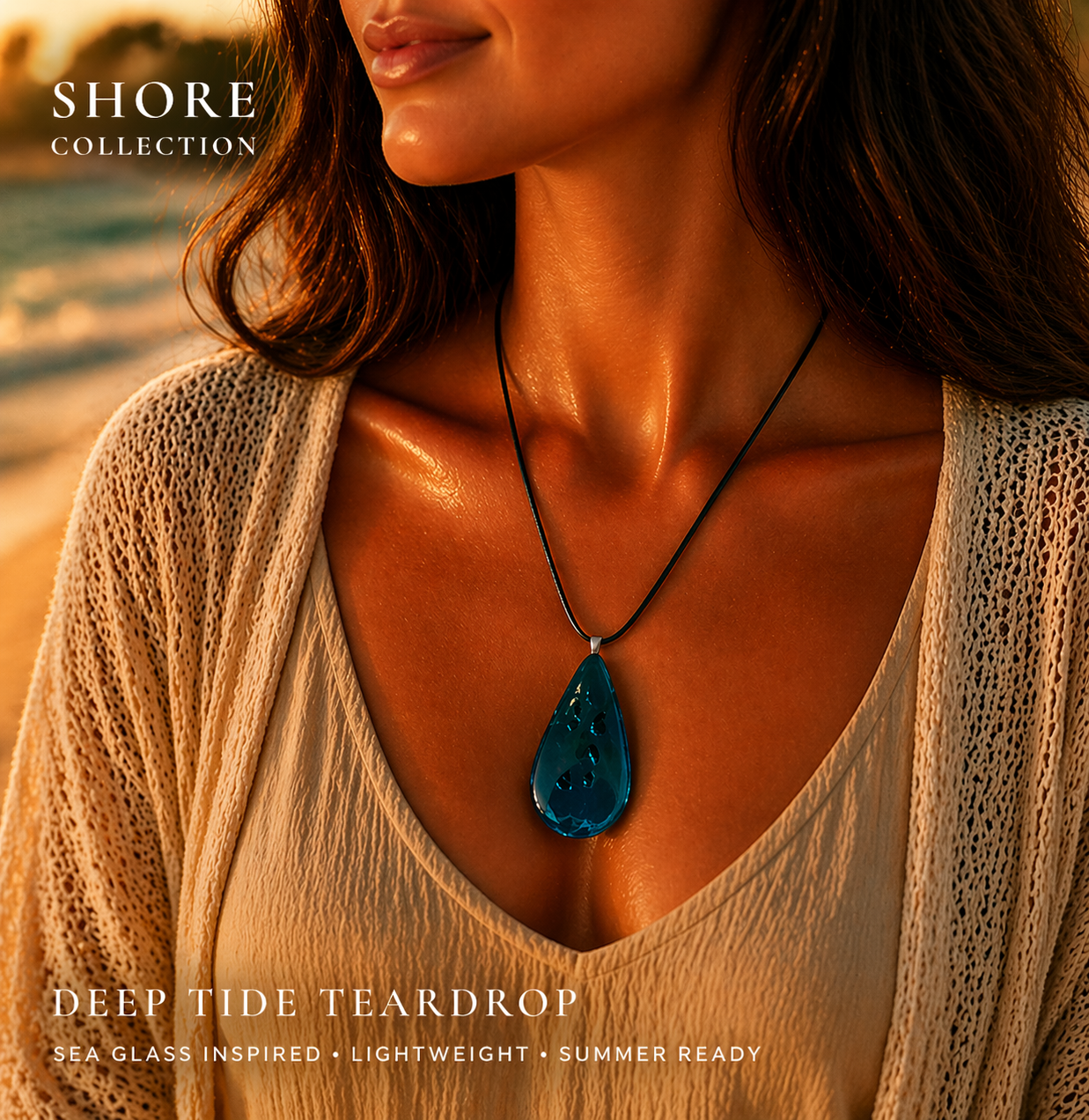 Deep Tide Teardrop Necklace