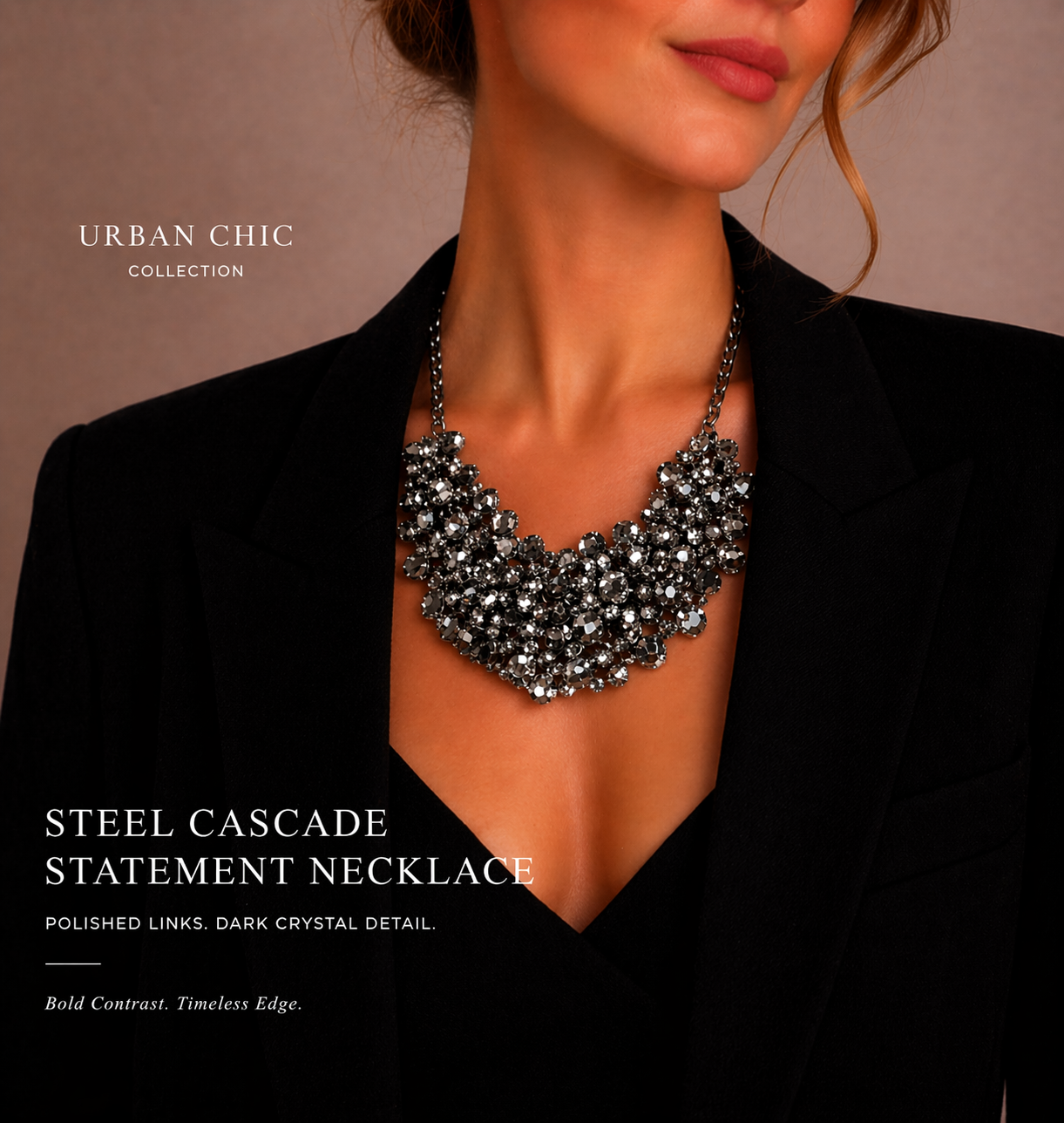 Steel Cascade Necklace