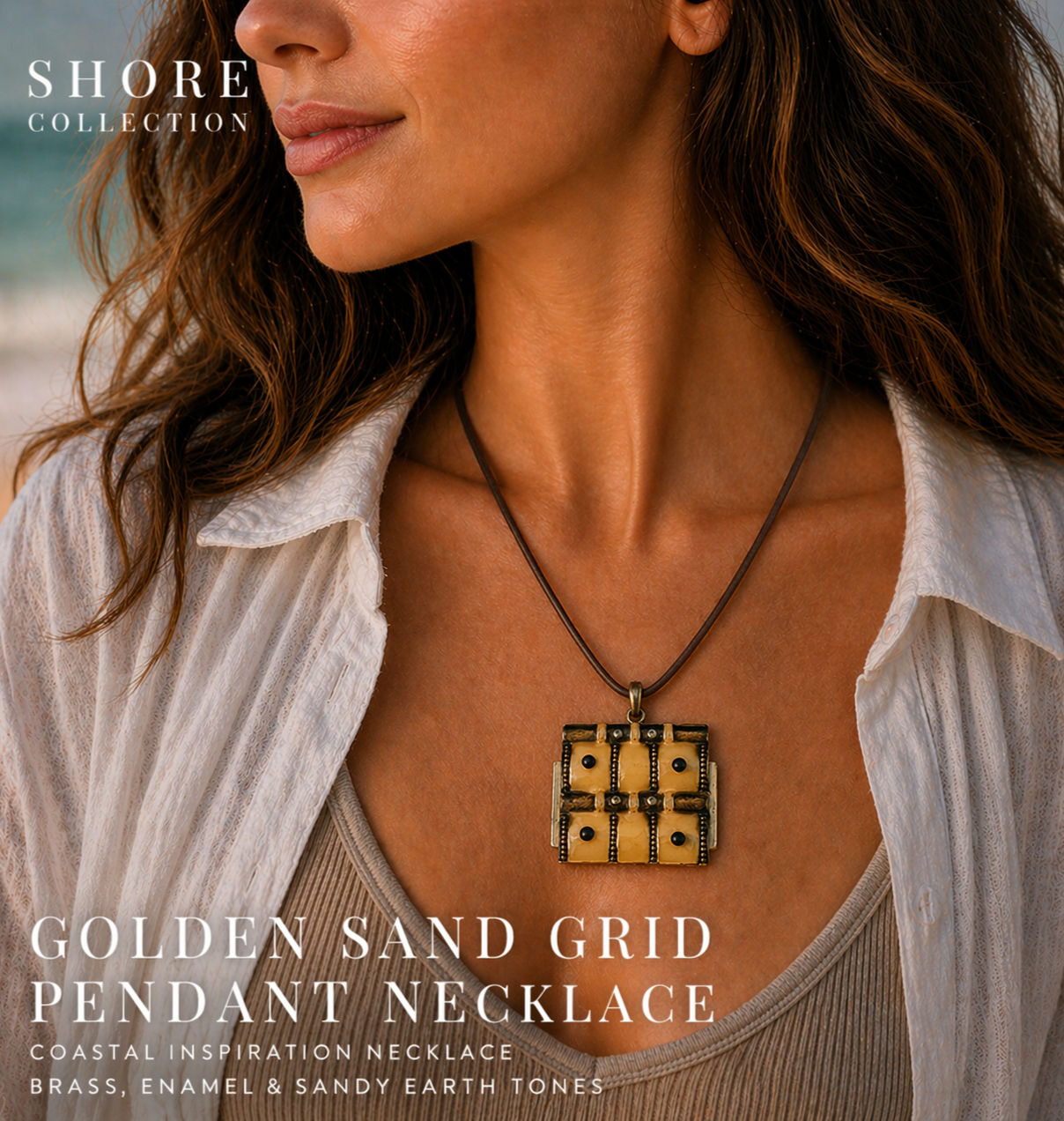 Golden Sand Grid Necklace