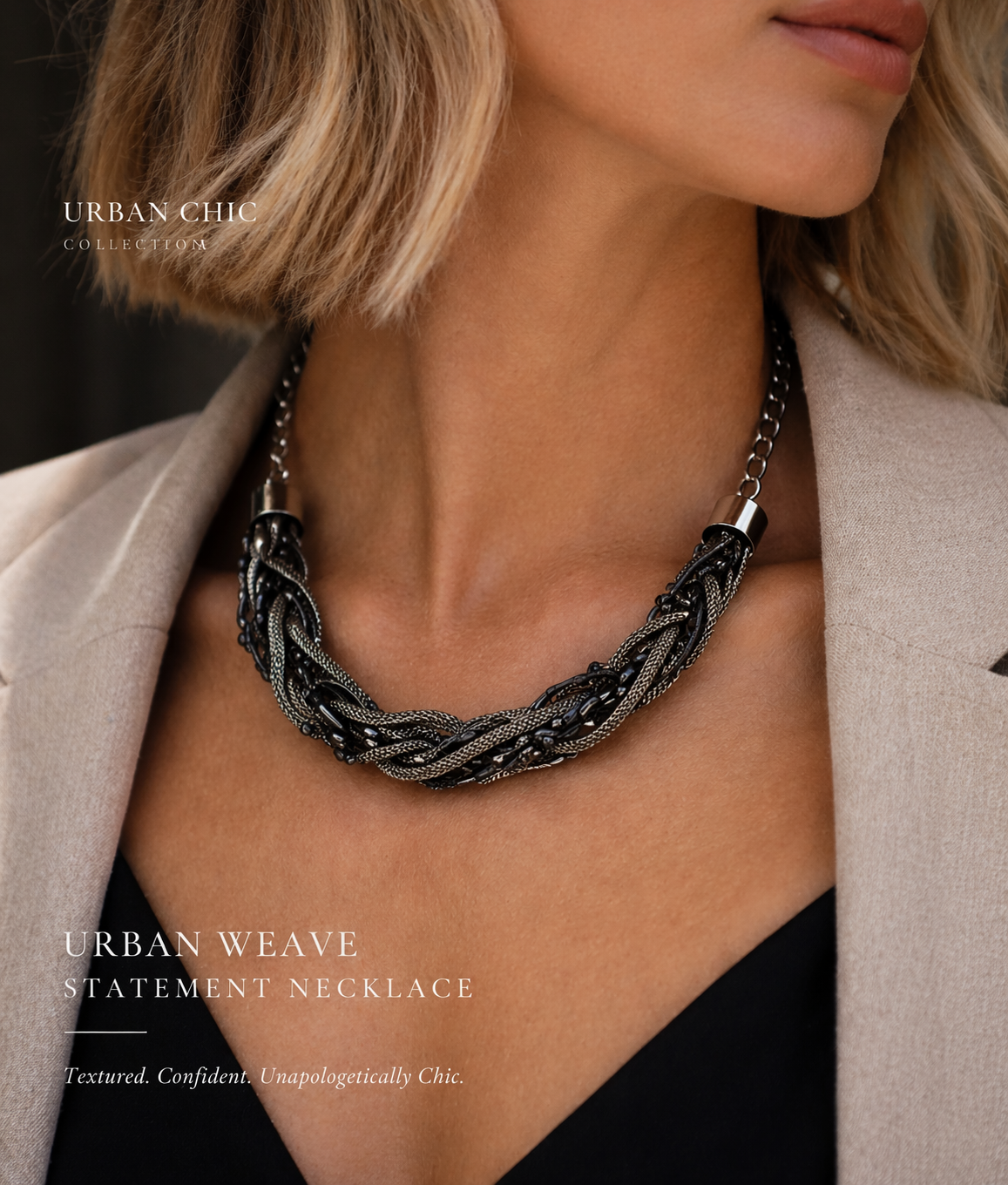 Urban Weave Statement Necklace