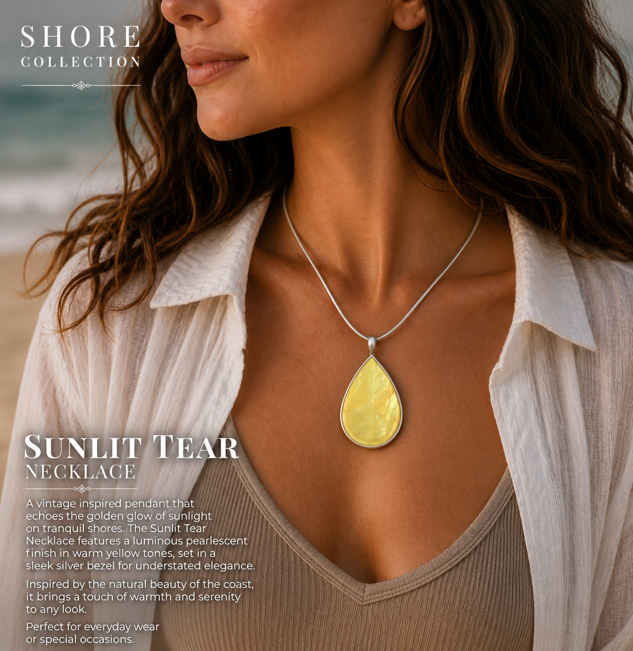 Sunlit Tear Necklace
