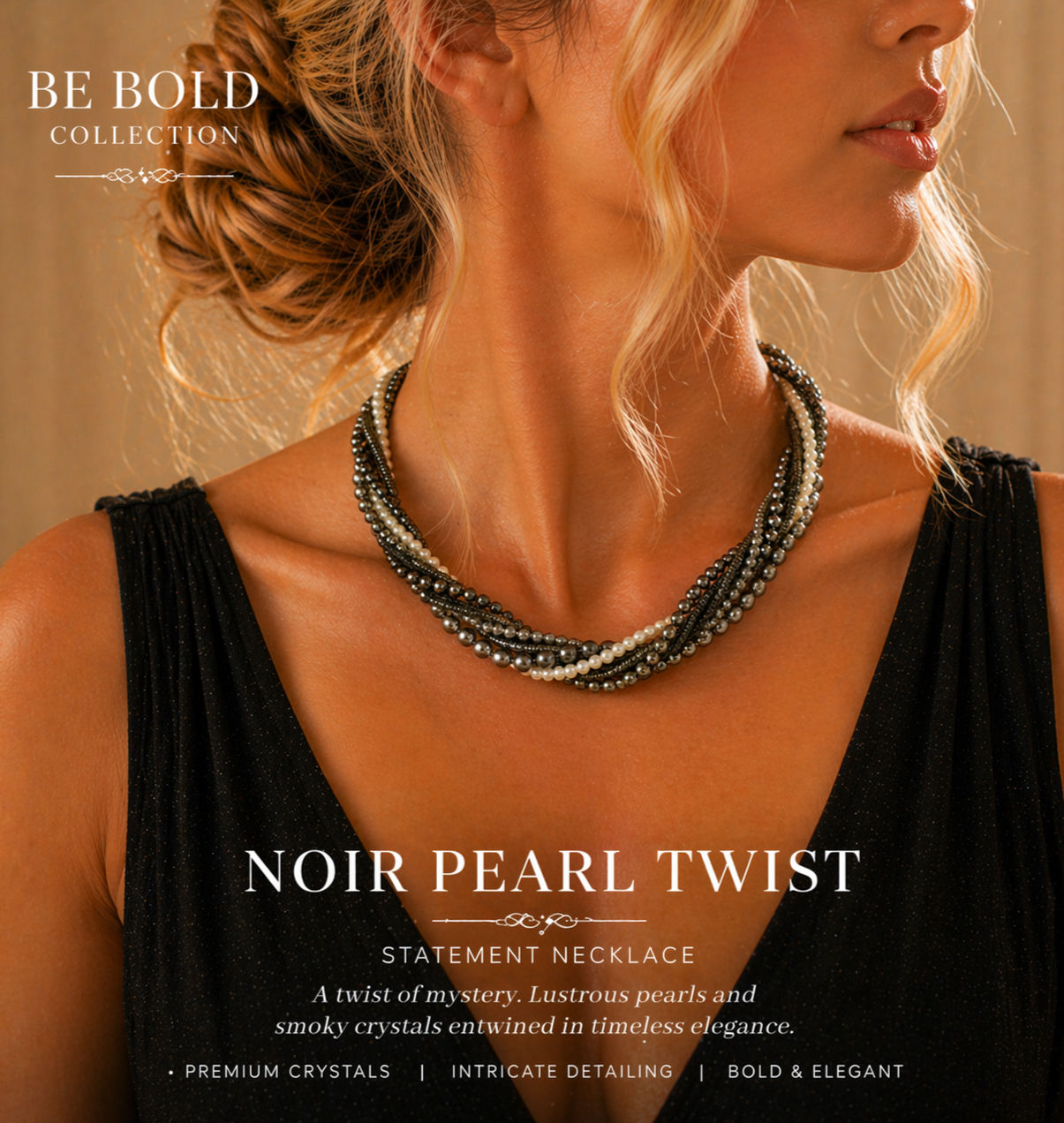 Noir Pearl Twist Necklace