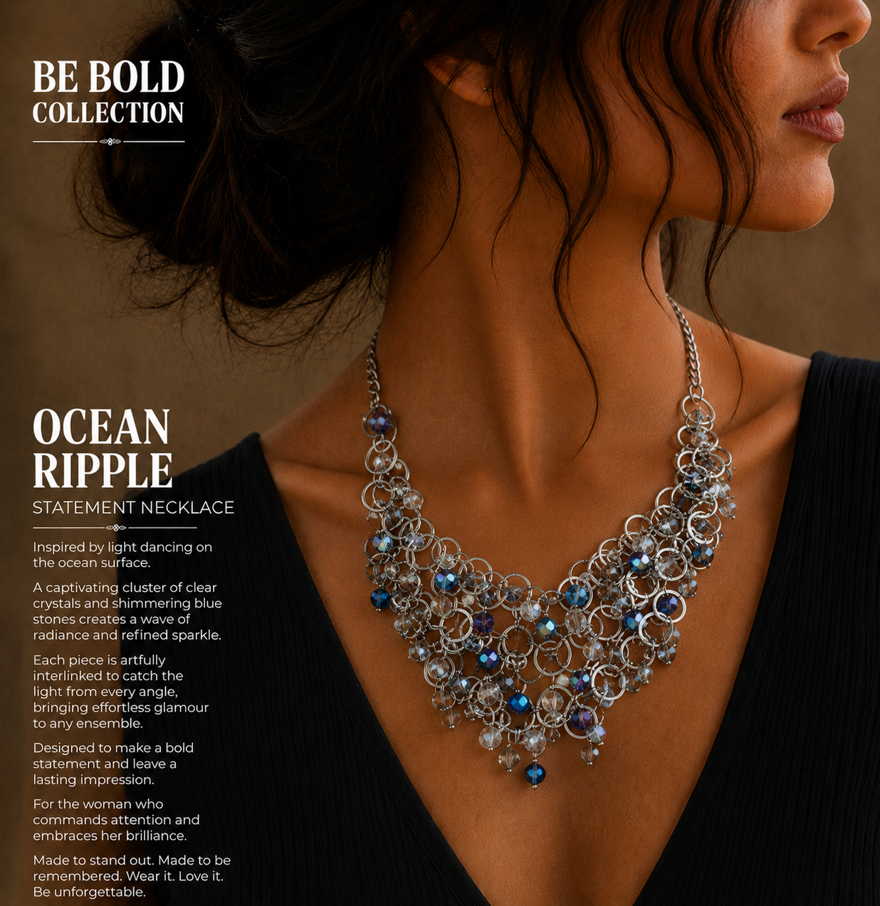 Ocean Ripple Statement Necklace