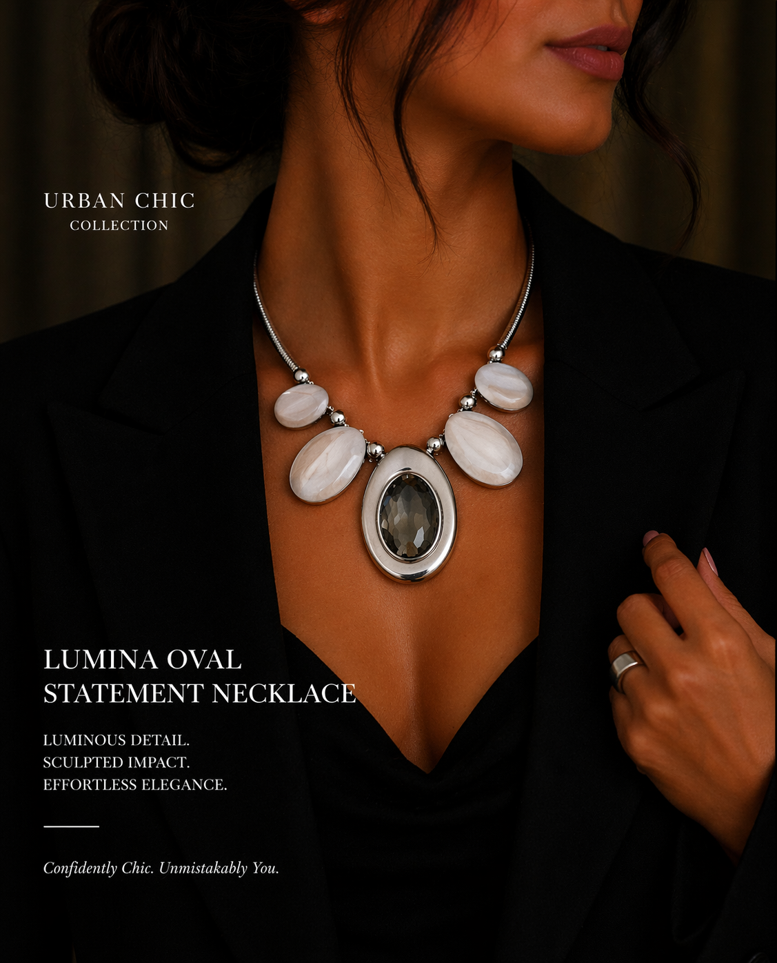 Lumina Oval Statement Necklace
