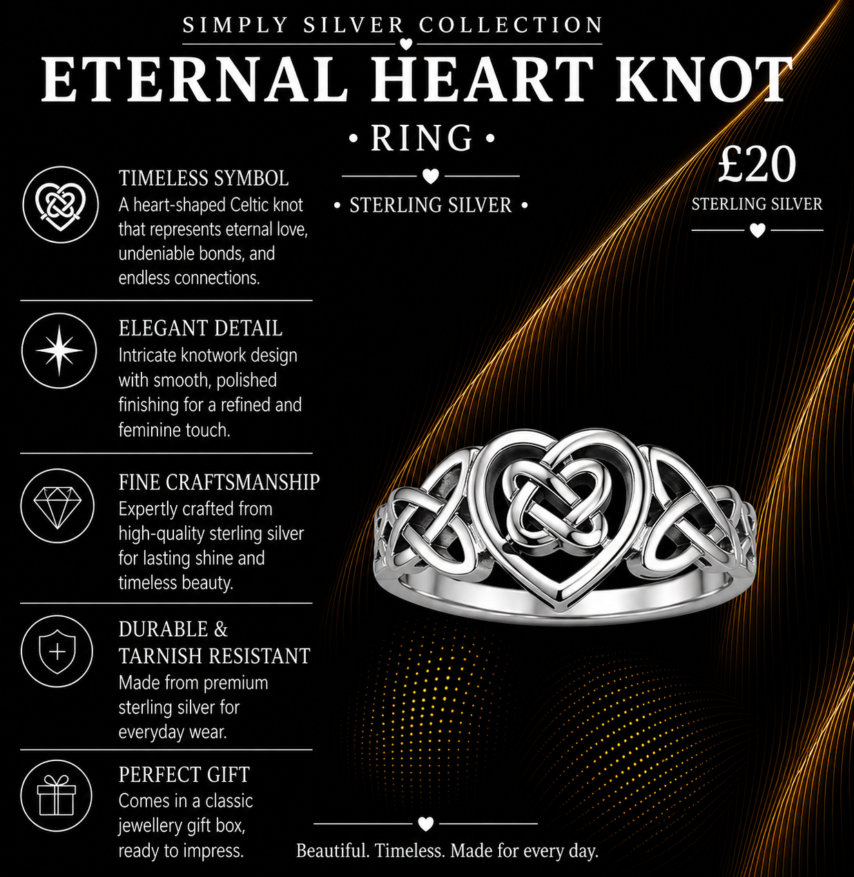 Eternal Heart Knot Ring