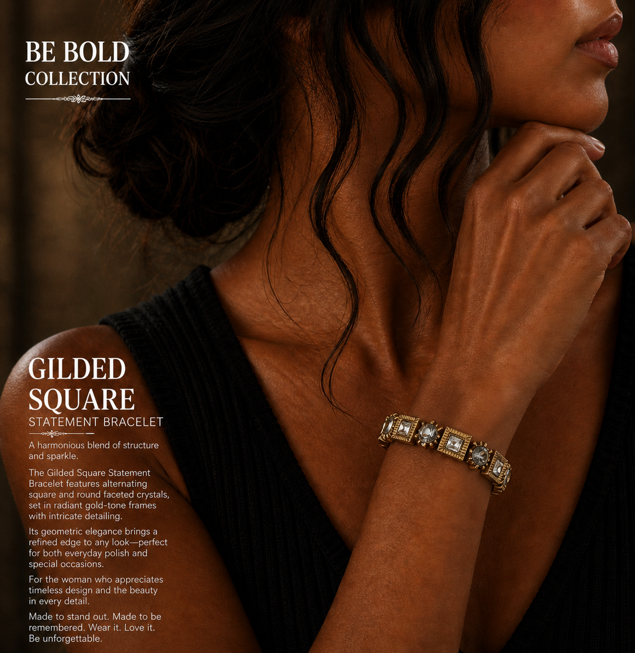 Gilded Square Bracelet