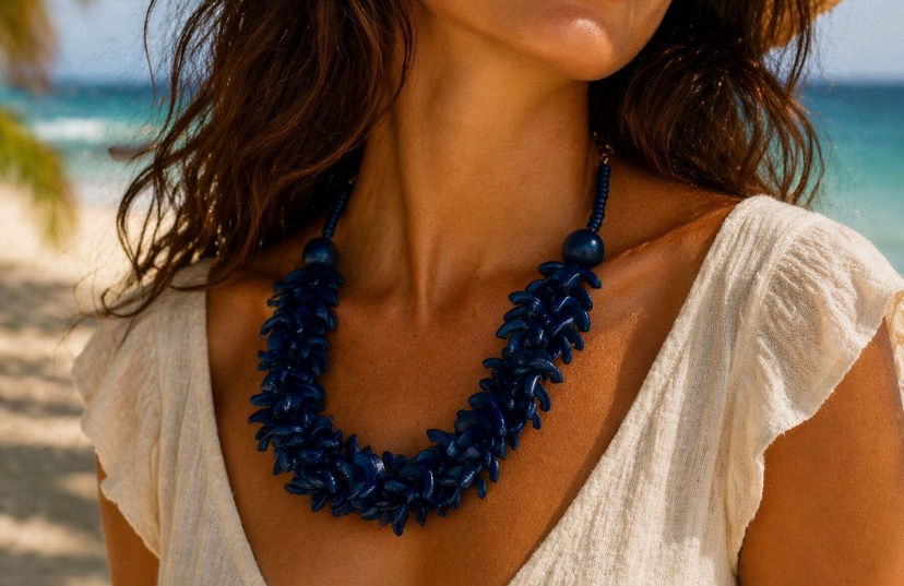 Midnight Petal Strand Necklace
