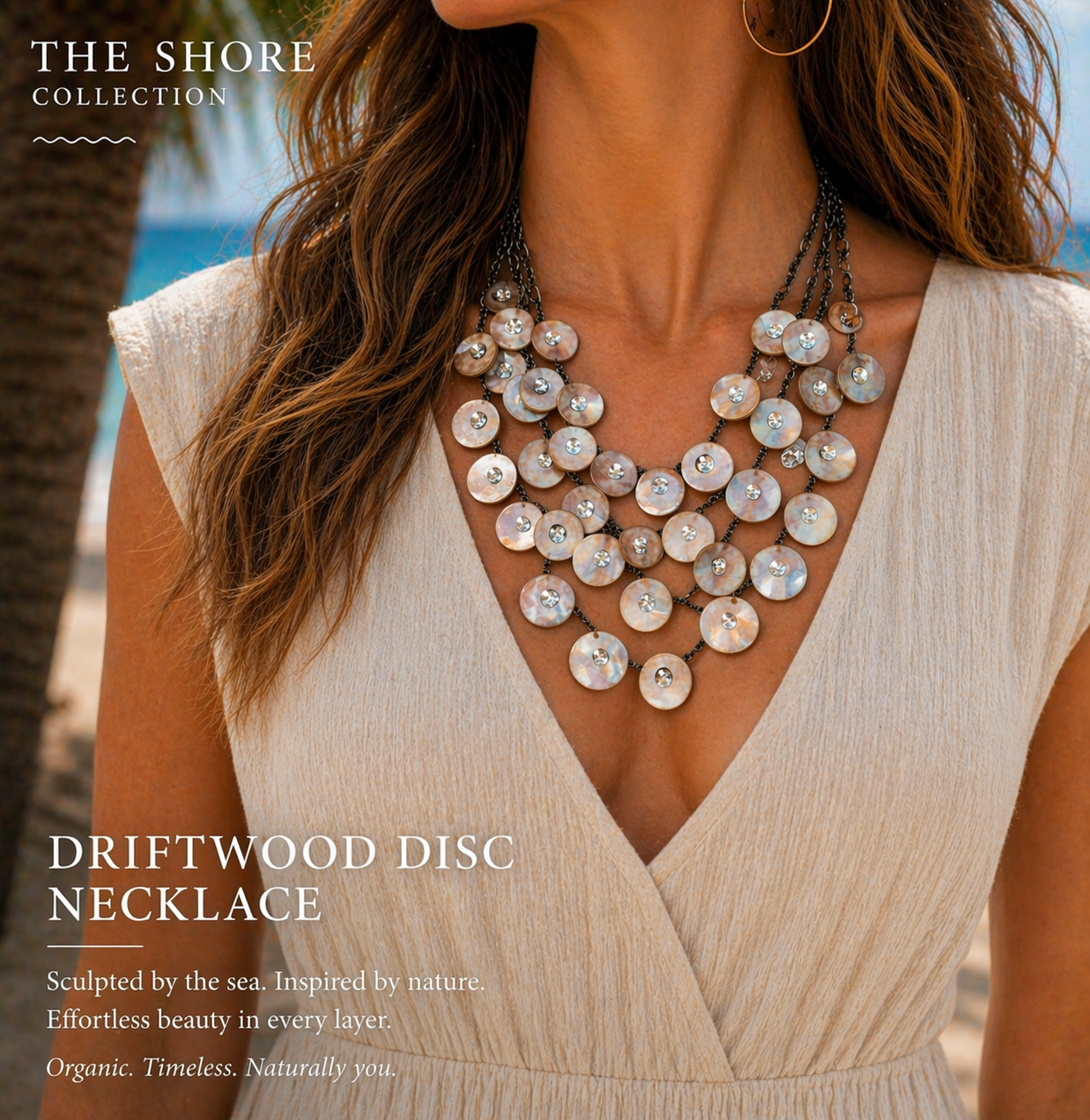 Driftwood Disc Necklace