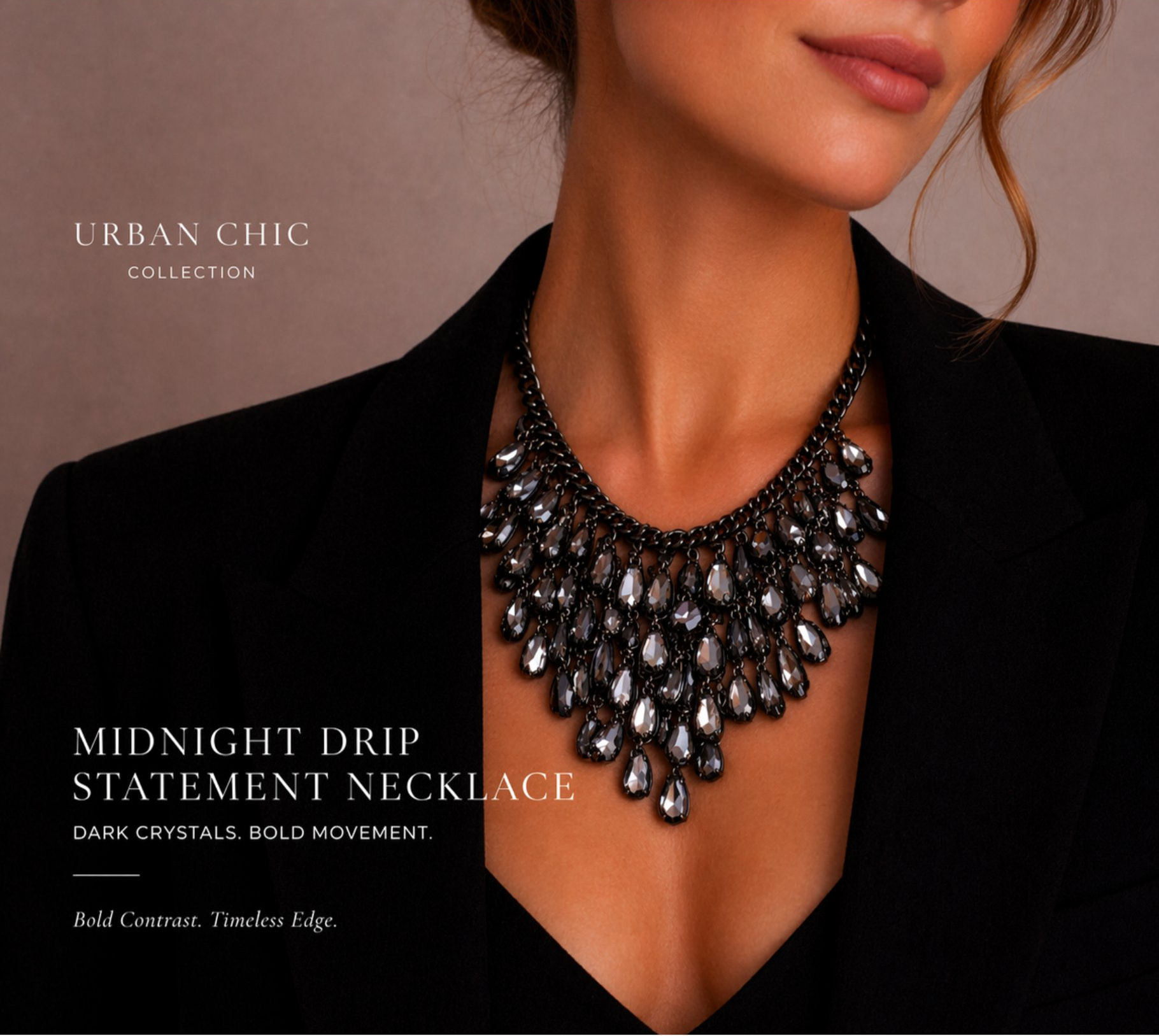Midnight Drip Statement Necklace