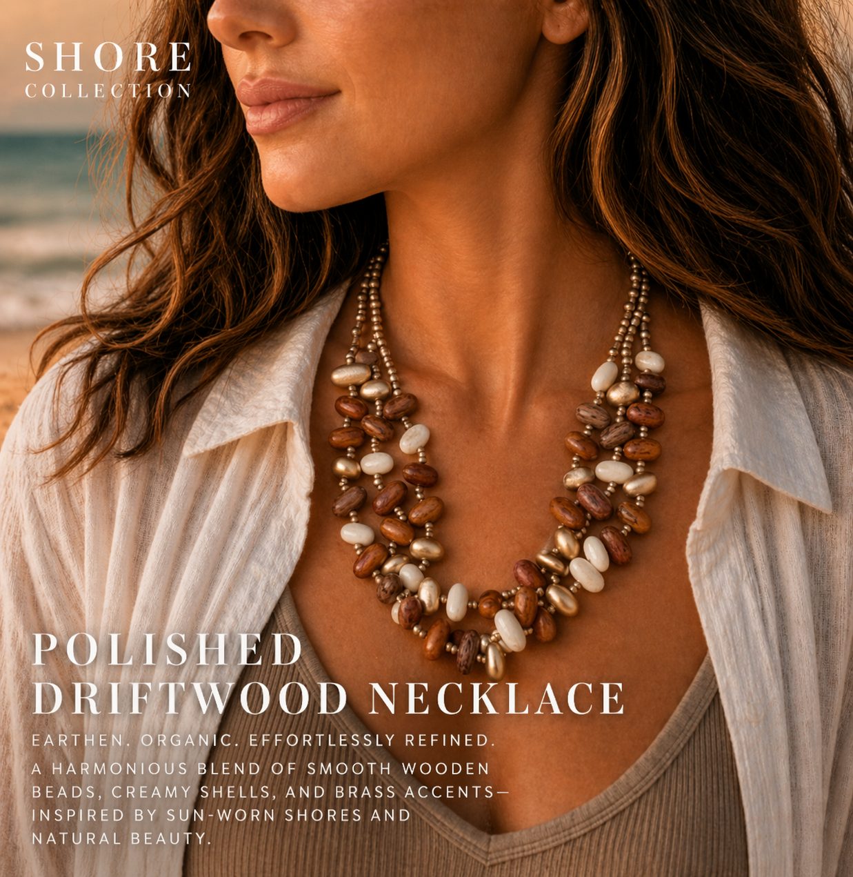 Polished Driftwood Necklace