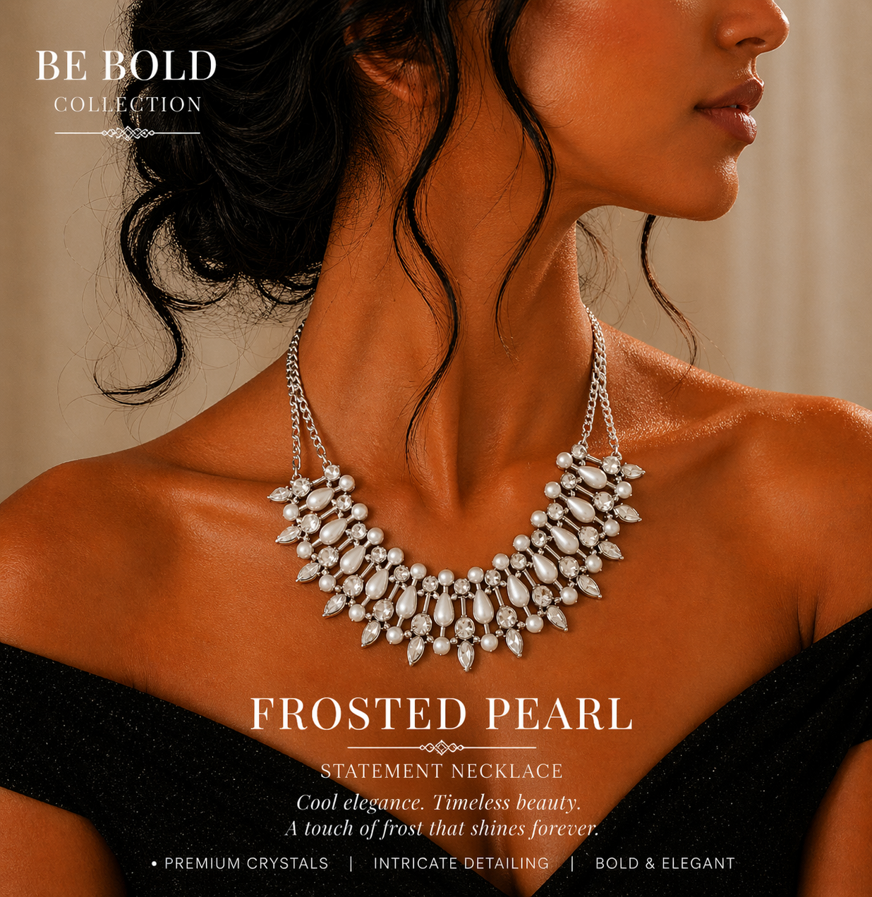 Frosted Pearl Statement Necklace