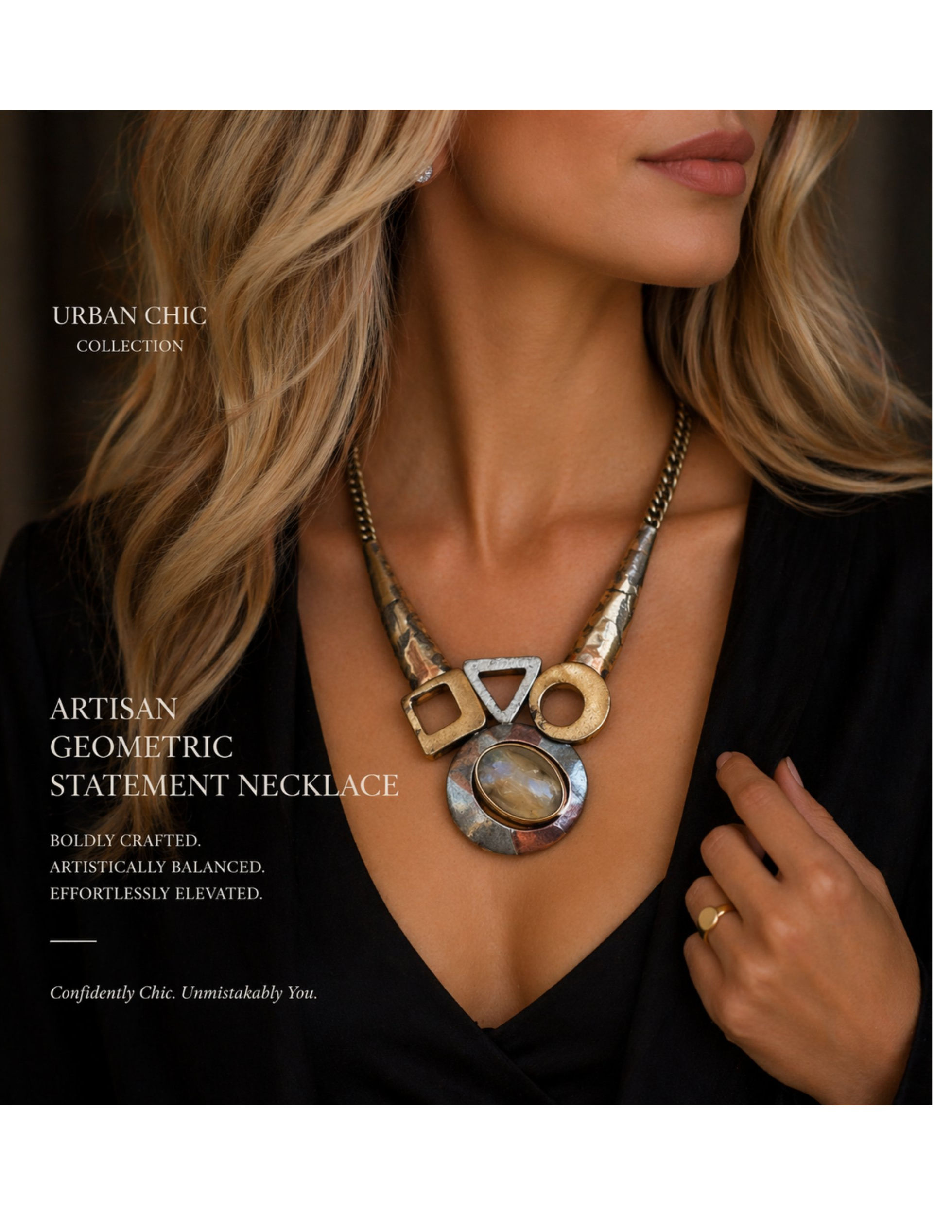 Artisan Geometric Statement Necklace