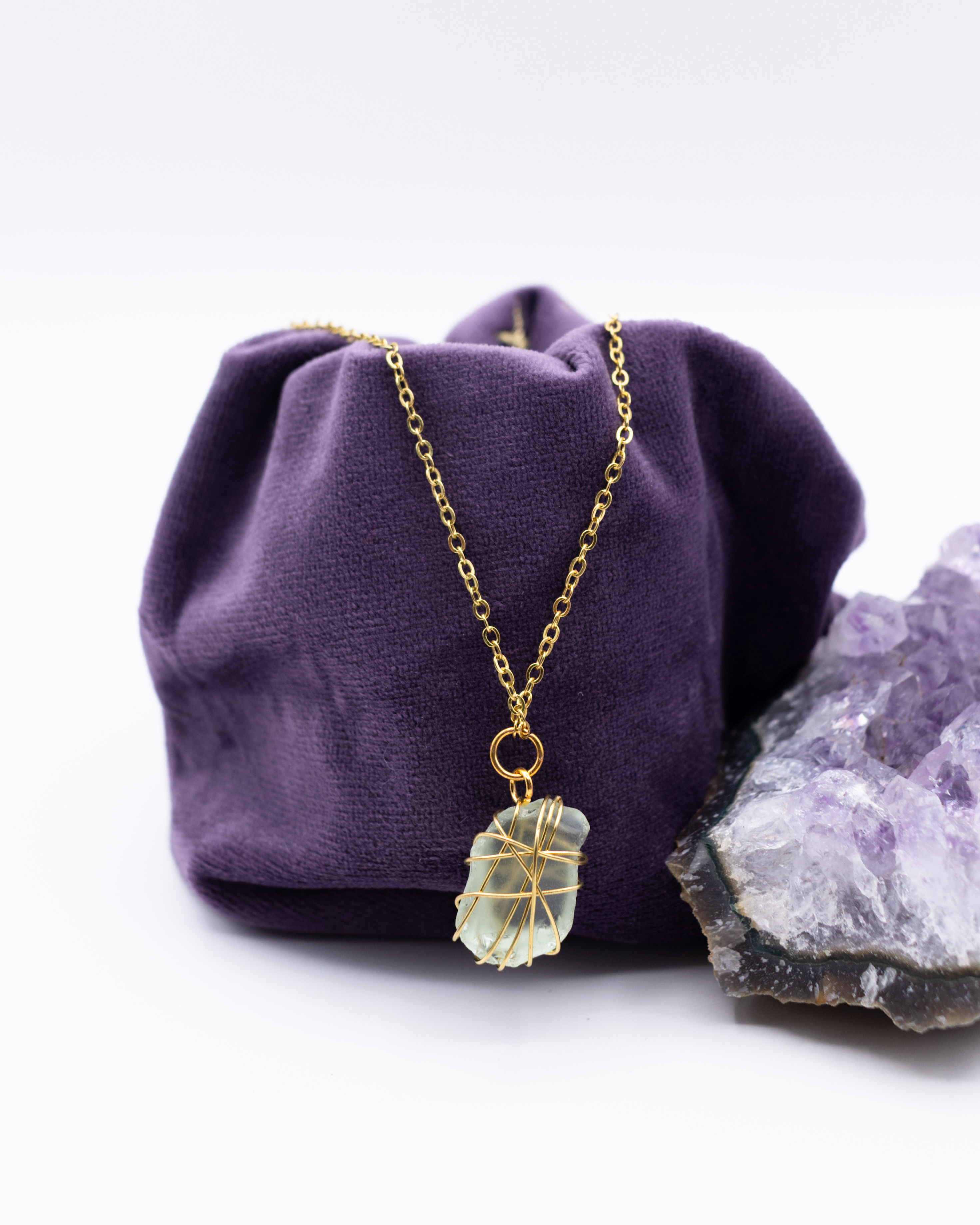 Wire Wrapped Sea Glass Necklace 