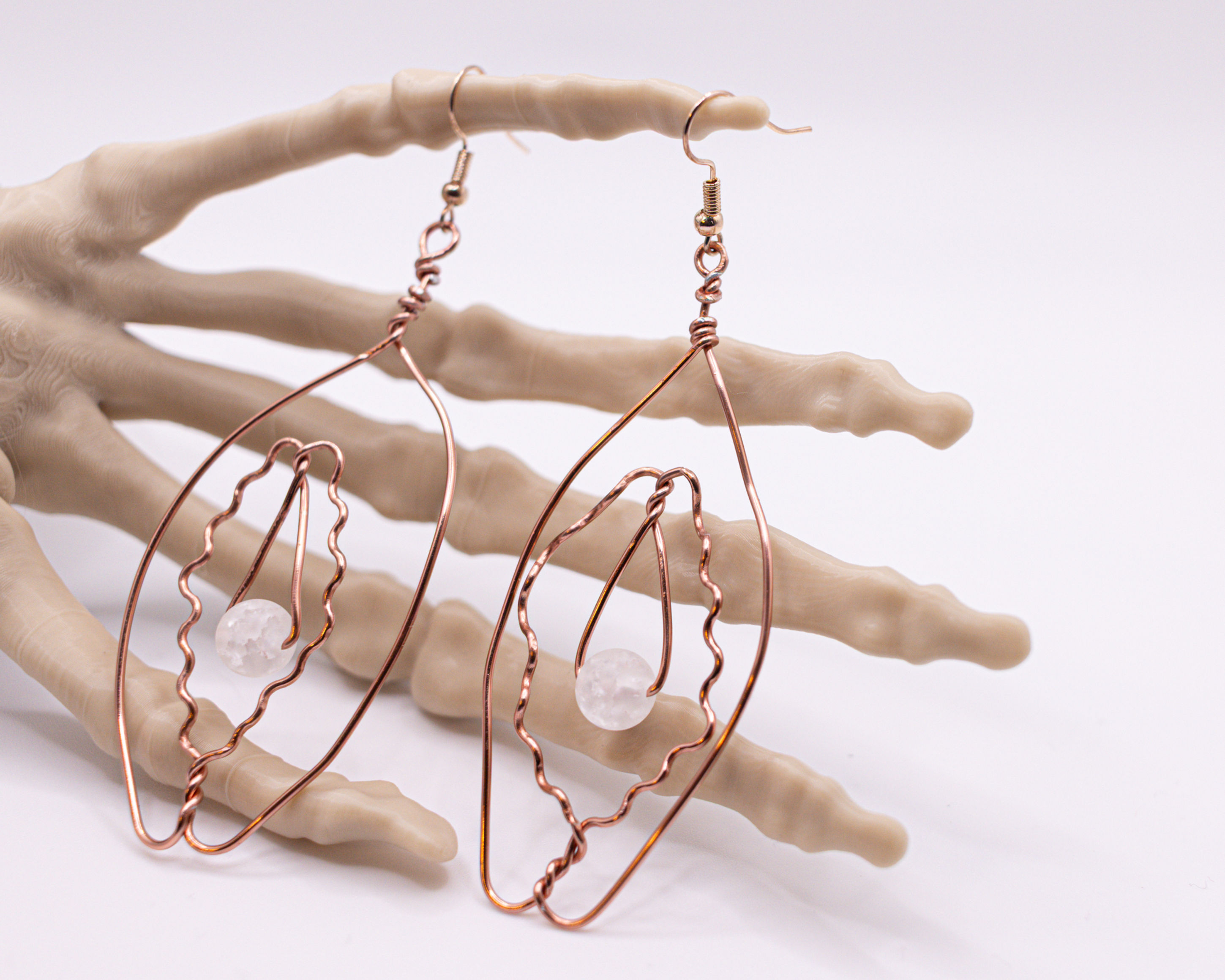 Wire Wrapped Vulva Earrings