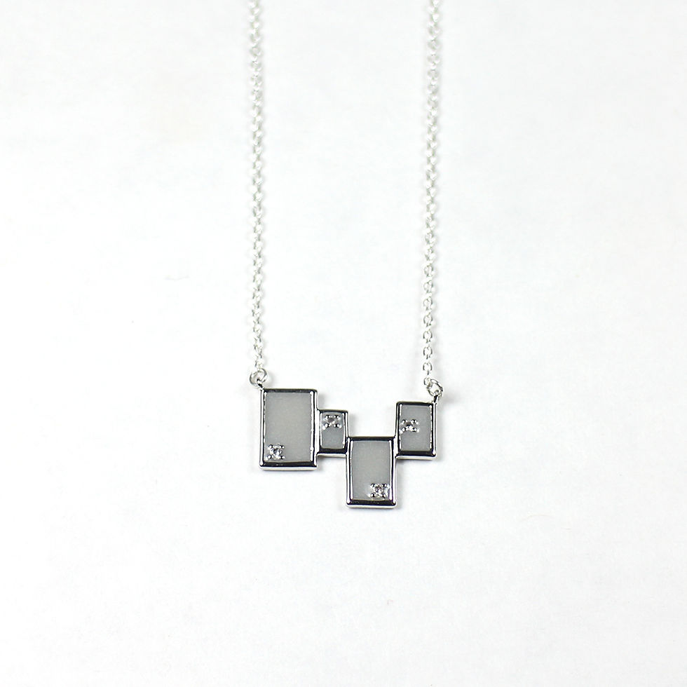 Thumbnail: Silver Tetris Necklace
