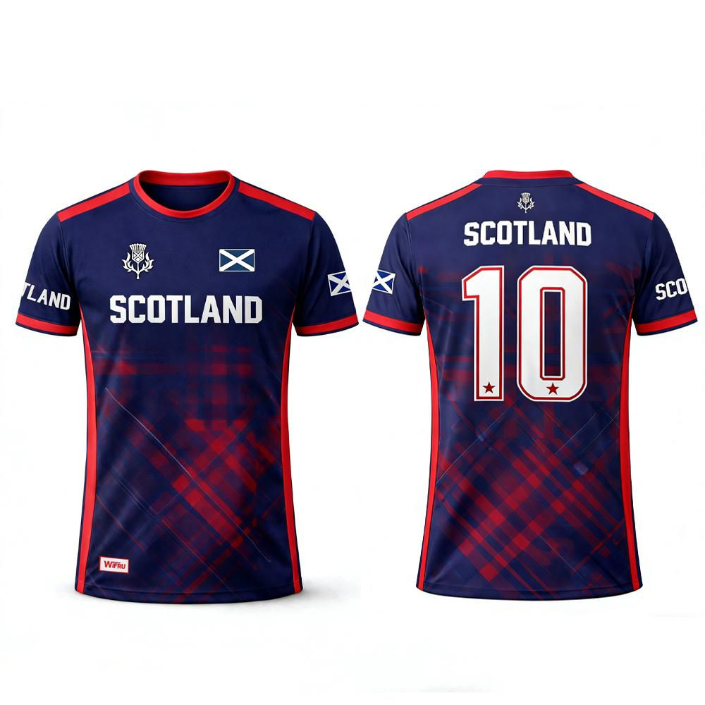 2026 Scotland Flag Print T-Shirt Summer Breathable Quick-Drying Sports Soccer Je