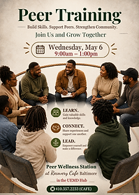 Interactive peer-led training sessions focused on skill-building, recovery support, and personal growth.
