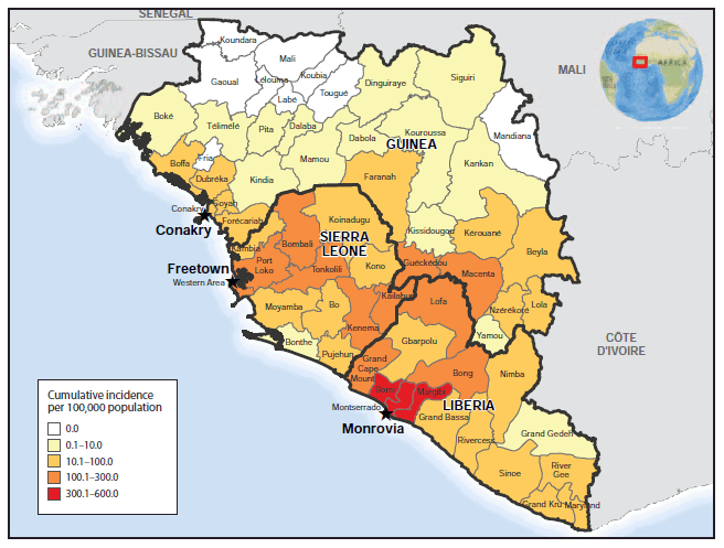 CDC Cumulative Incidences Of Ebola Virus In West Africa November 30 2014.gif