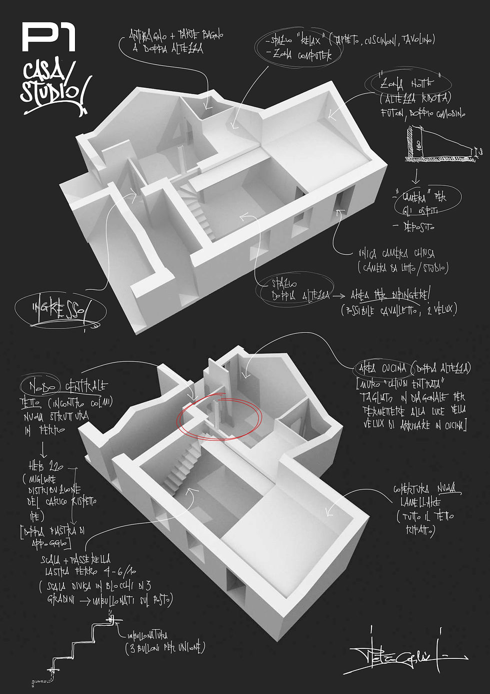 Casa "V"_Organizzazione spaziale