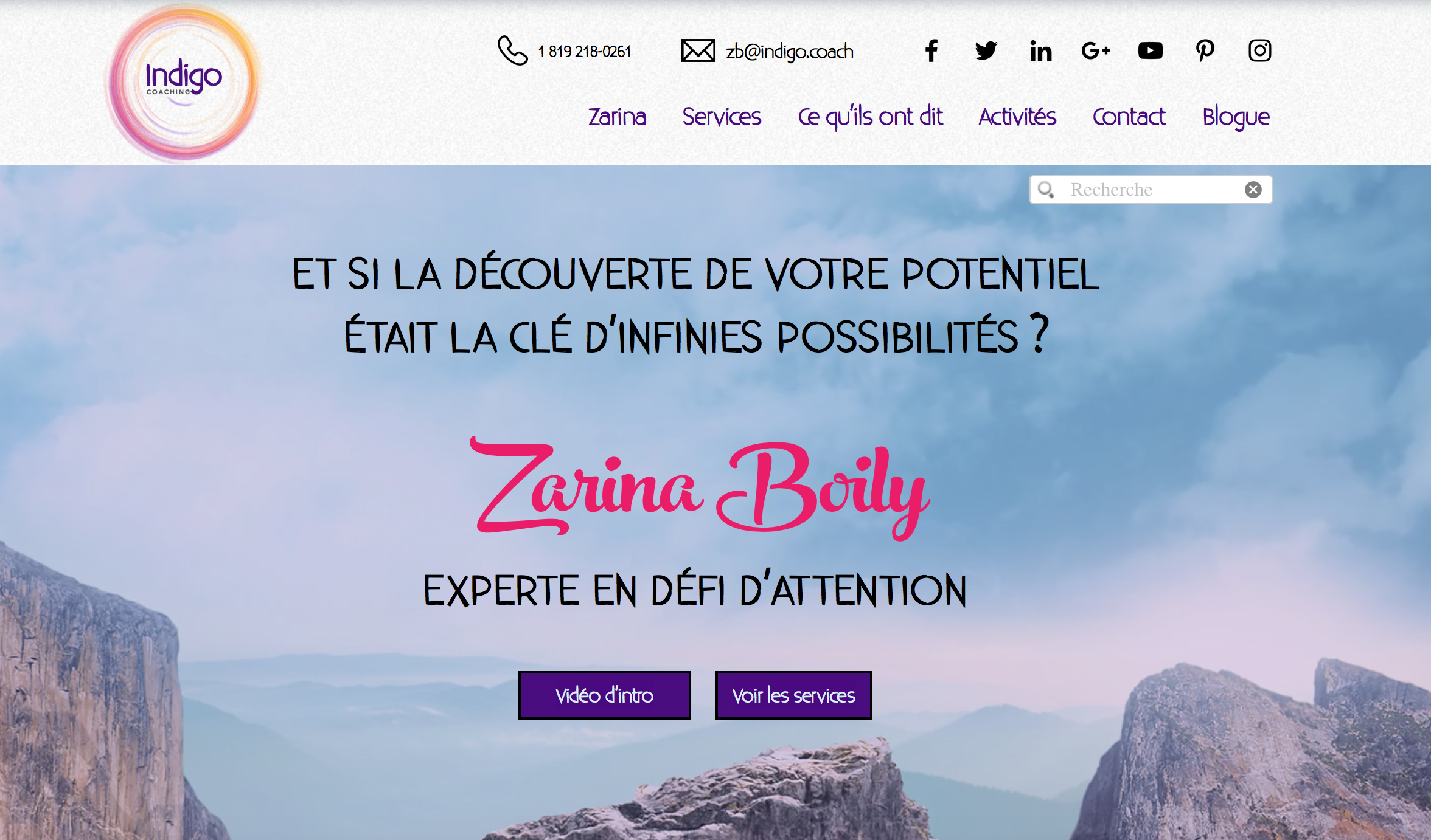 Site Web Indigo