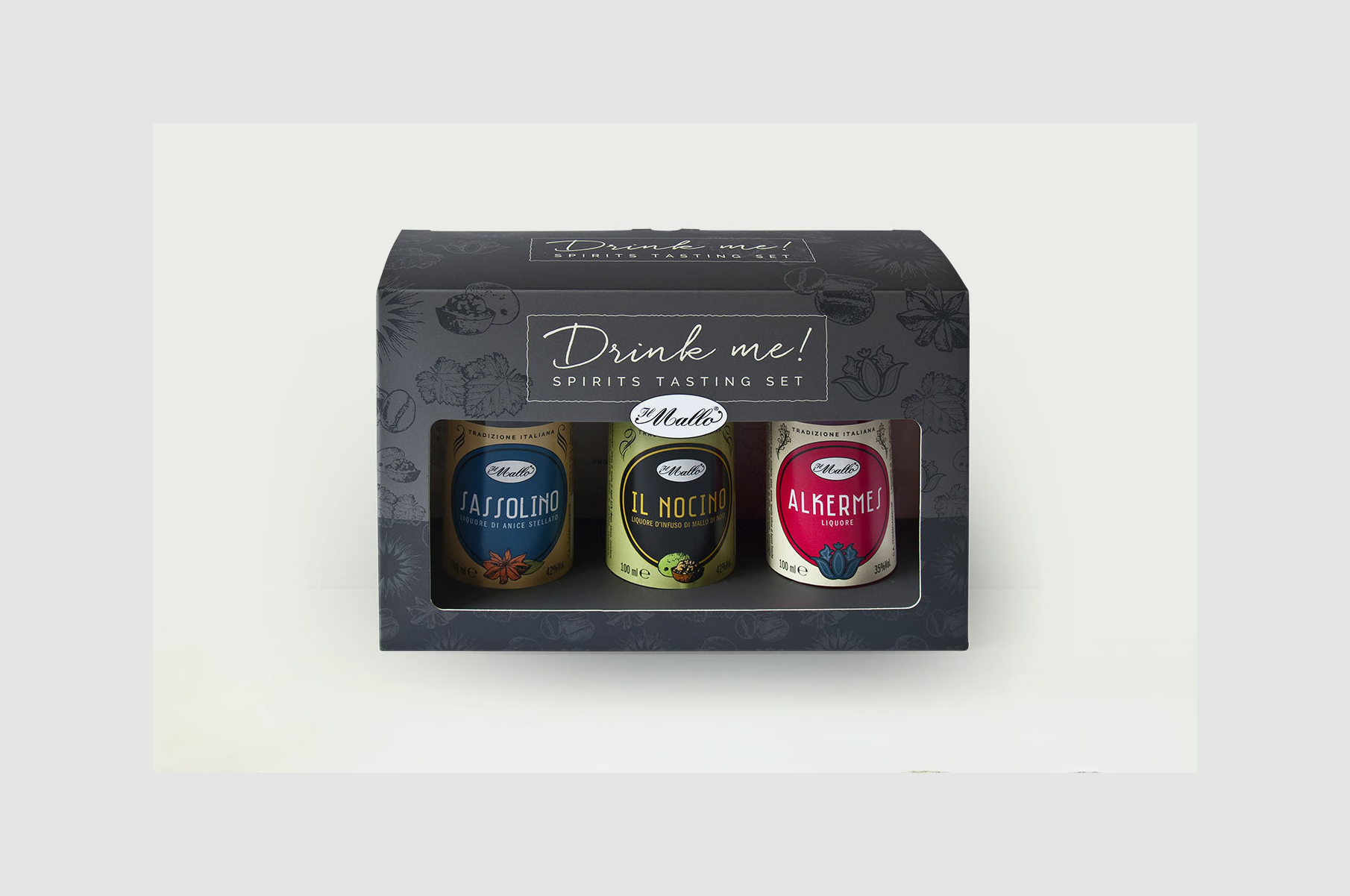 Confezione degustazione "Drink me!" 3 Liquori modenesi da 10 cl - Il Mallo