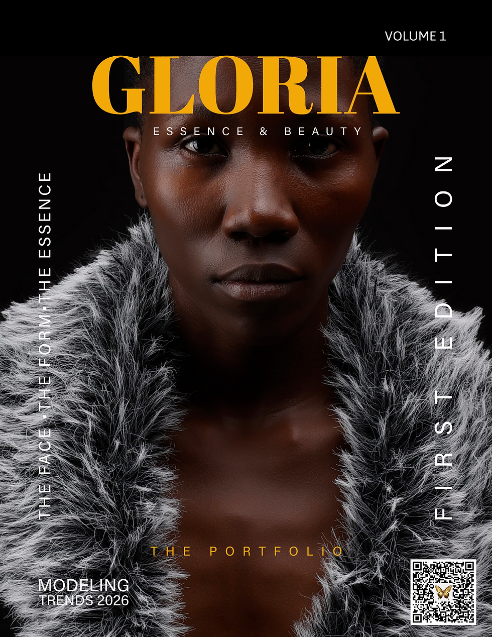 GLORIA LIHEMO PROFESSIONAL PORTFOLIO FINISHED-1-Golden And White Fashion Magazine Cover De