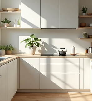 A-pristine-modern-kitchen-with-newly-painted-cabinets-in-a-bright-sunny-setting-captured-i