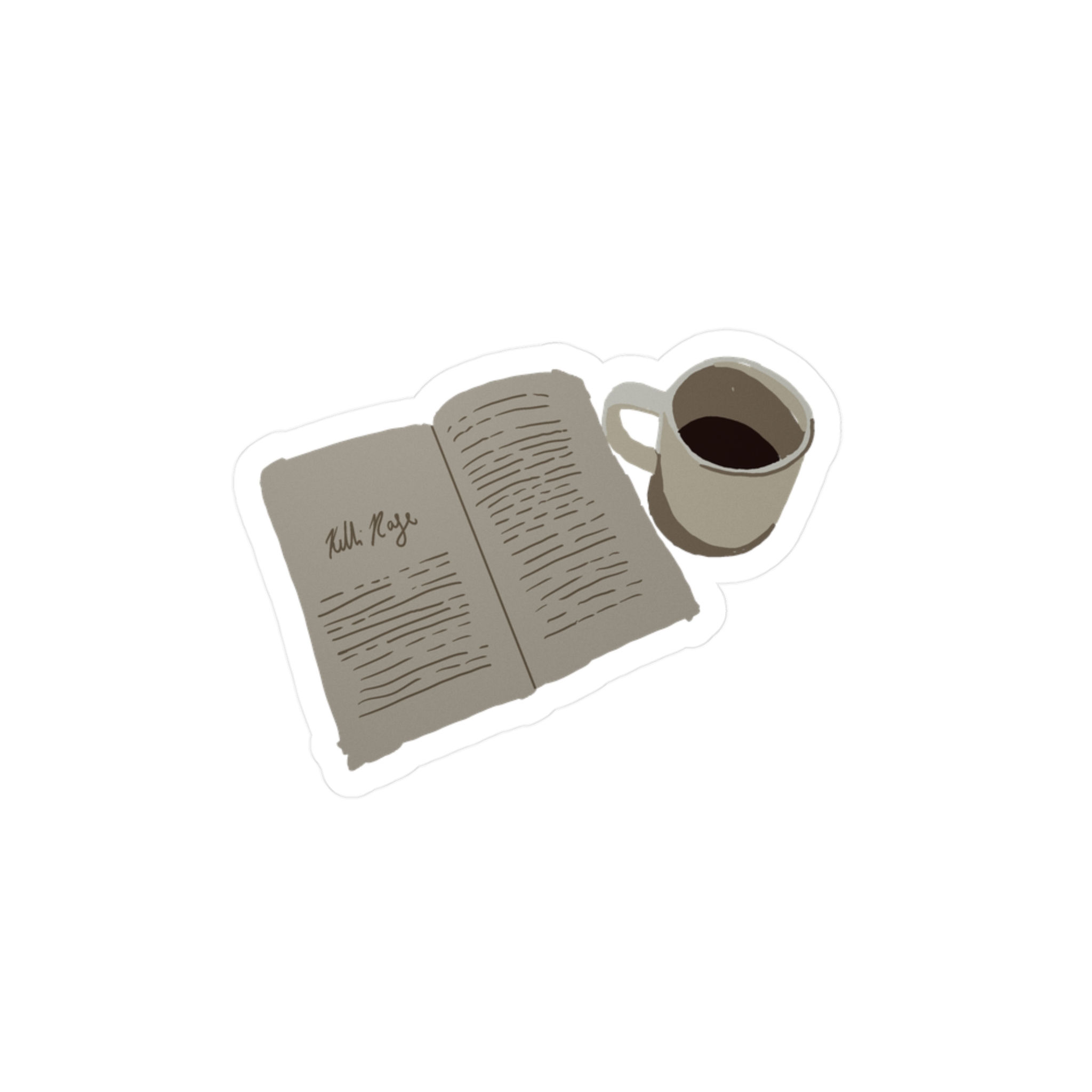 KR Book & Coffee Vinyl Sticker