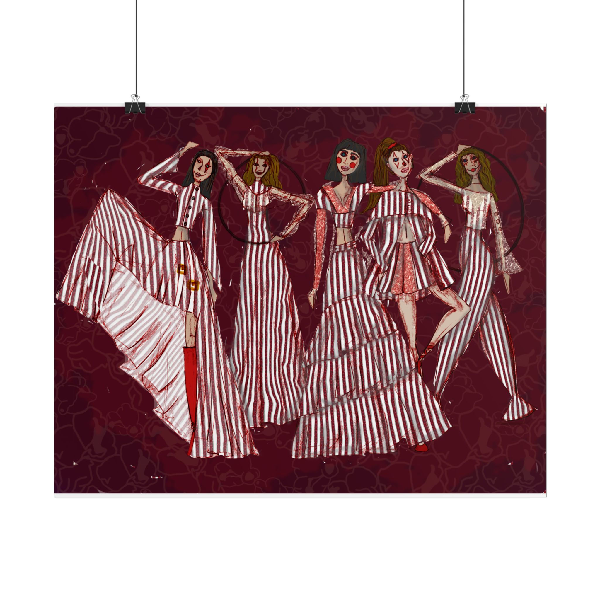Circus Inspired Fashion Illustration Poster