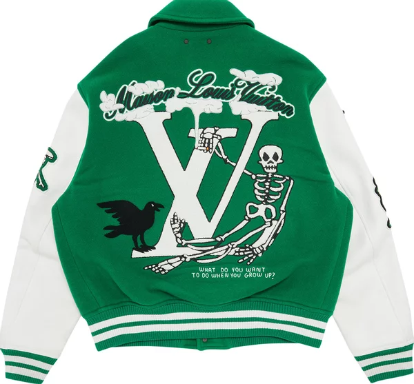 LOUIS VUITTON Leather Varsity Green The Basement CR