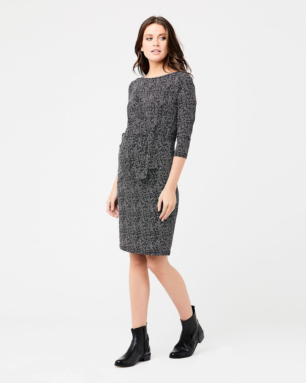 Ripe Static Tie Dress | Black and White