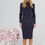 Thumbnail: Legoe Heritage Baroc Midi Dress | Navy