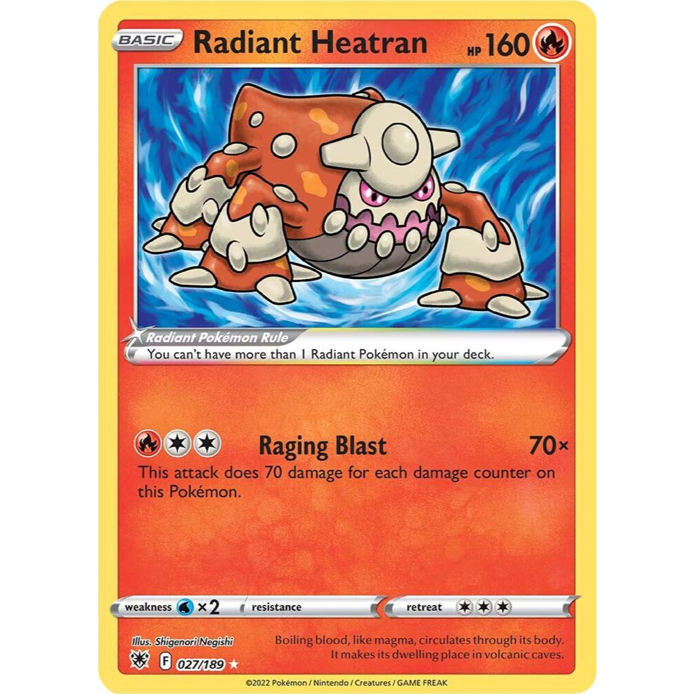 Radiant Heatran Holo Astral Radiance 027/189 Pokemon Card
