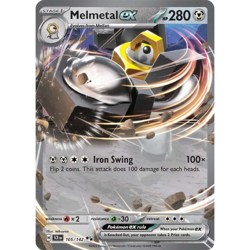 Melmetal EX Holo Stellar Crown 105/142 Pokemon Card