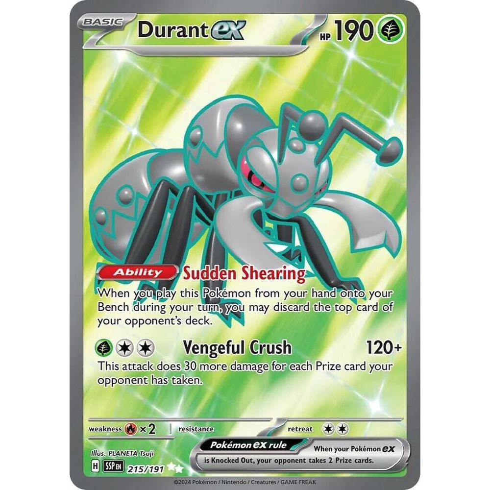 Durant EX Holo Surging Sparks 215/191 Pokemon Card