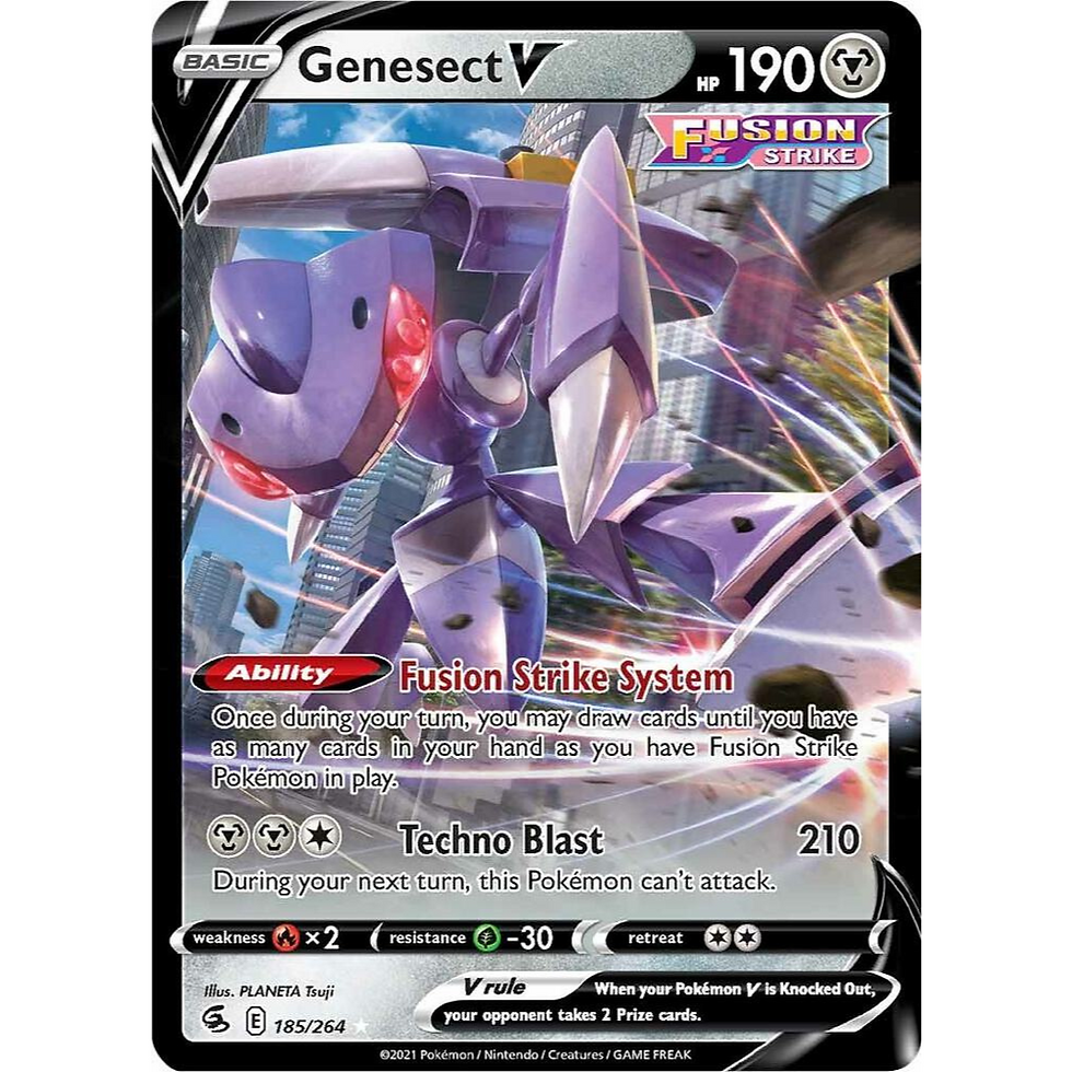 Genesect V Holo Fusion Strike 185/264 Pokemon Card