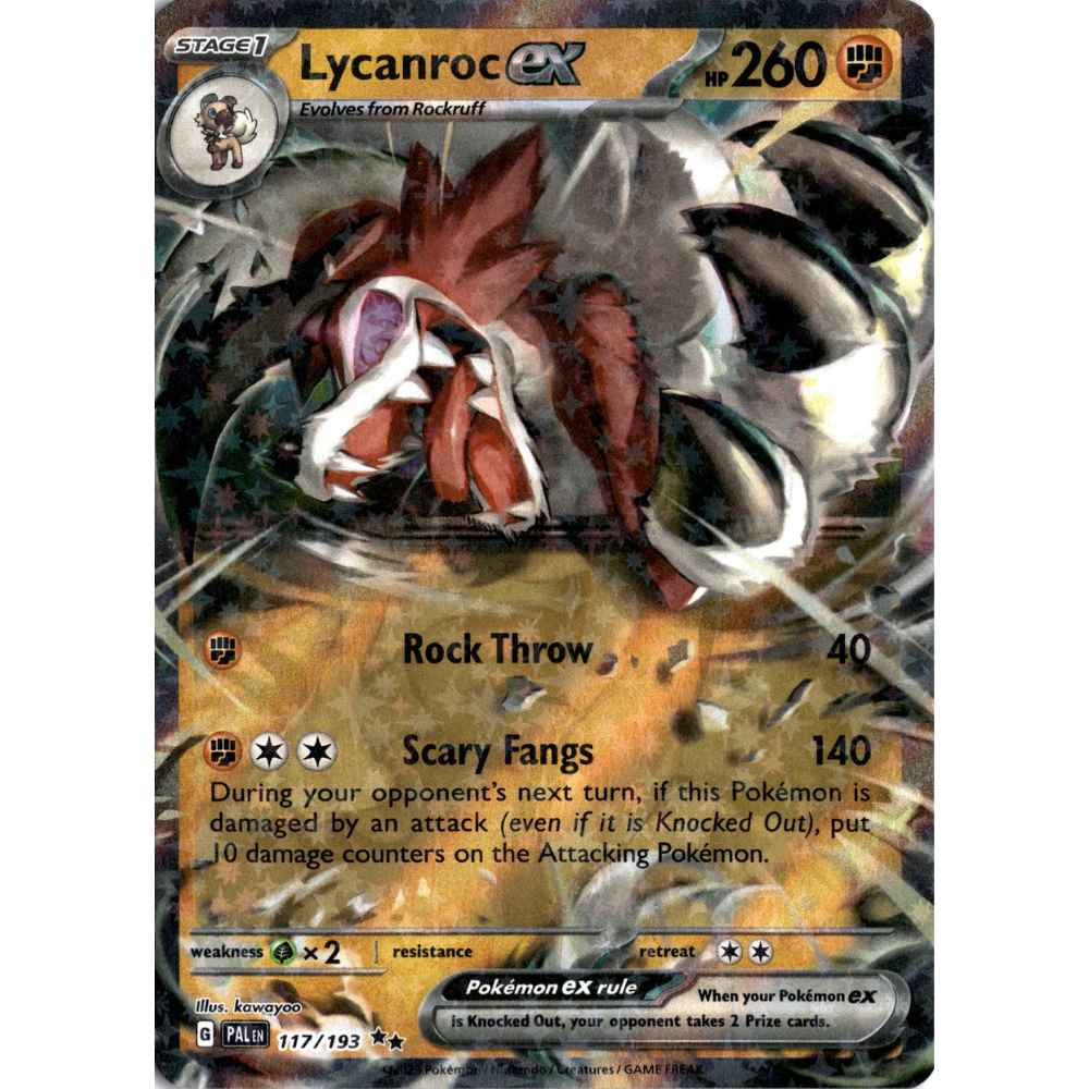 Lycanroc EX Holo Paldea Evolved 117/193 Pokemon Card