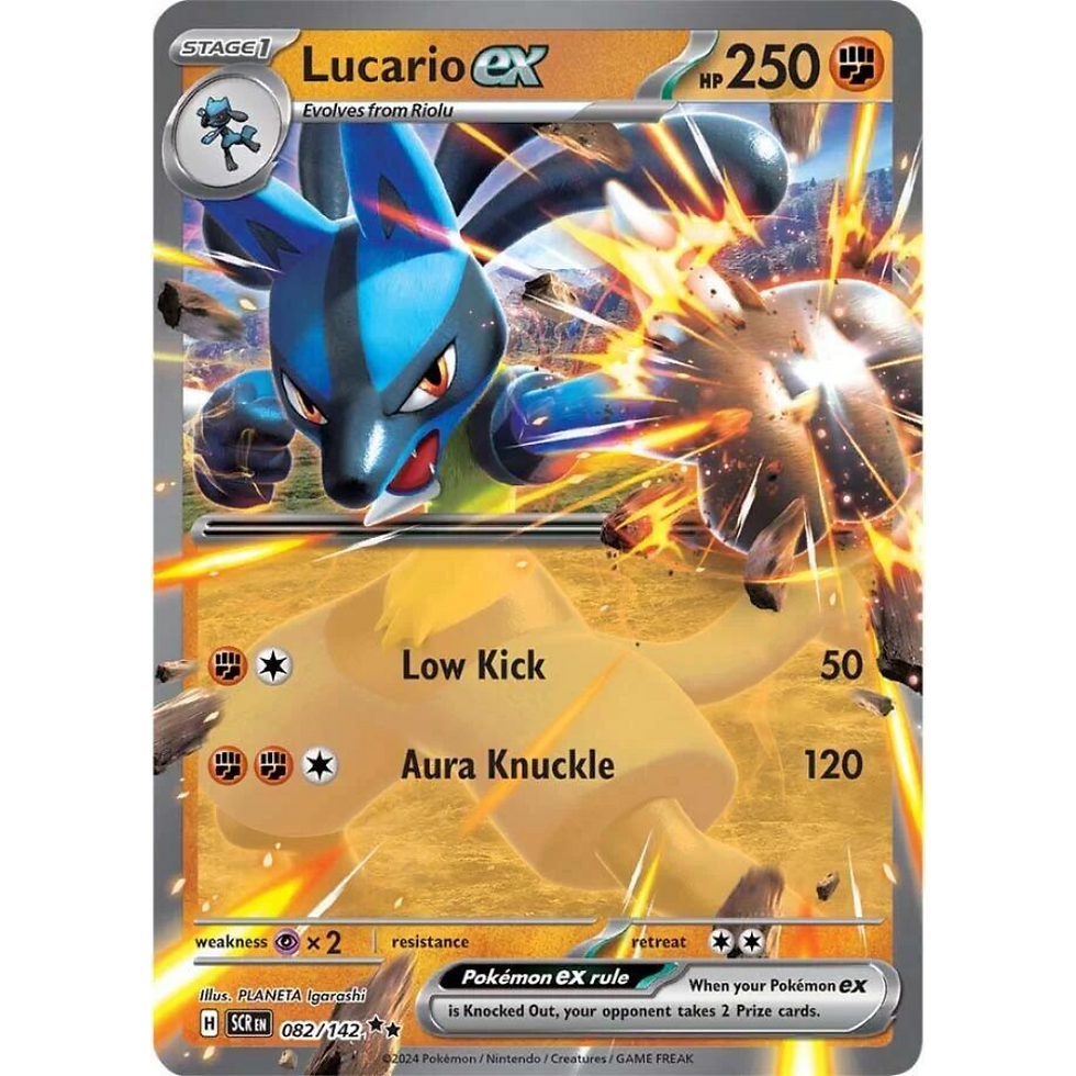 Lucario EX Holo Stellar Crown 082/142 Pokemon Card