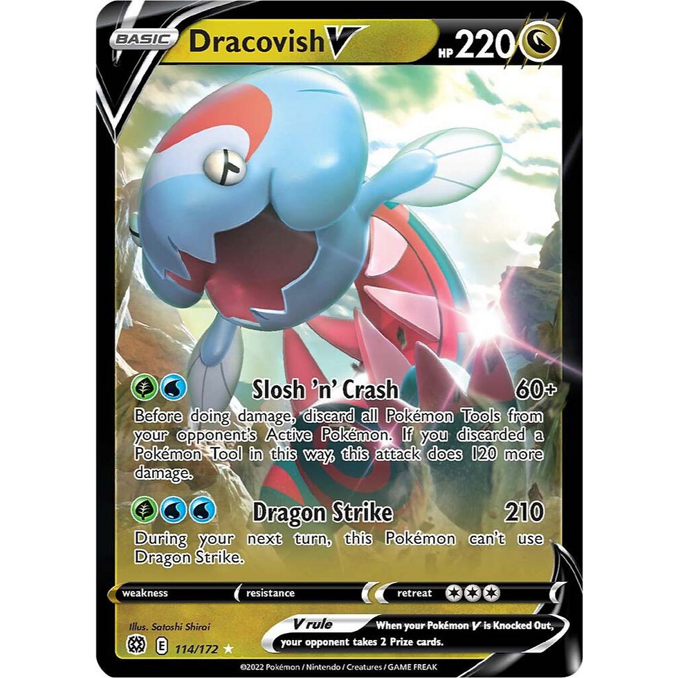 Dracovish V Holo Brilliant Stars 114/172 Pokemon Card