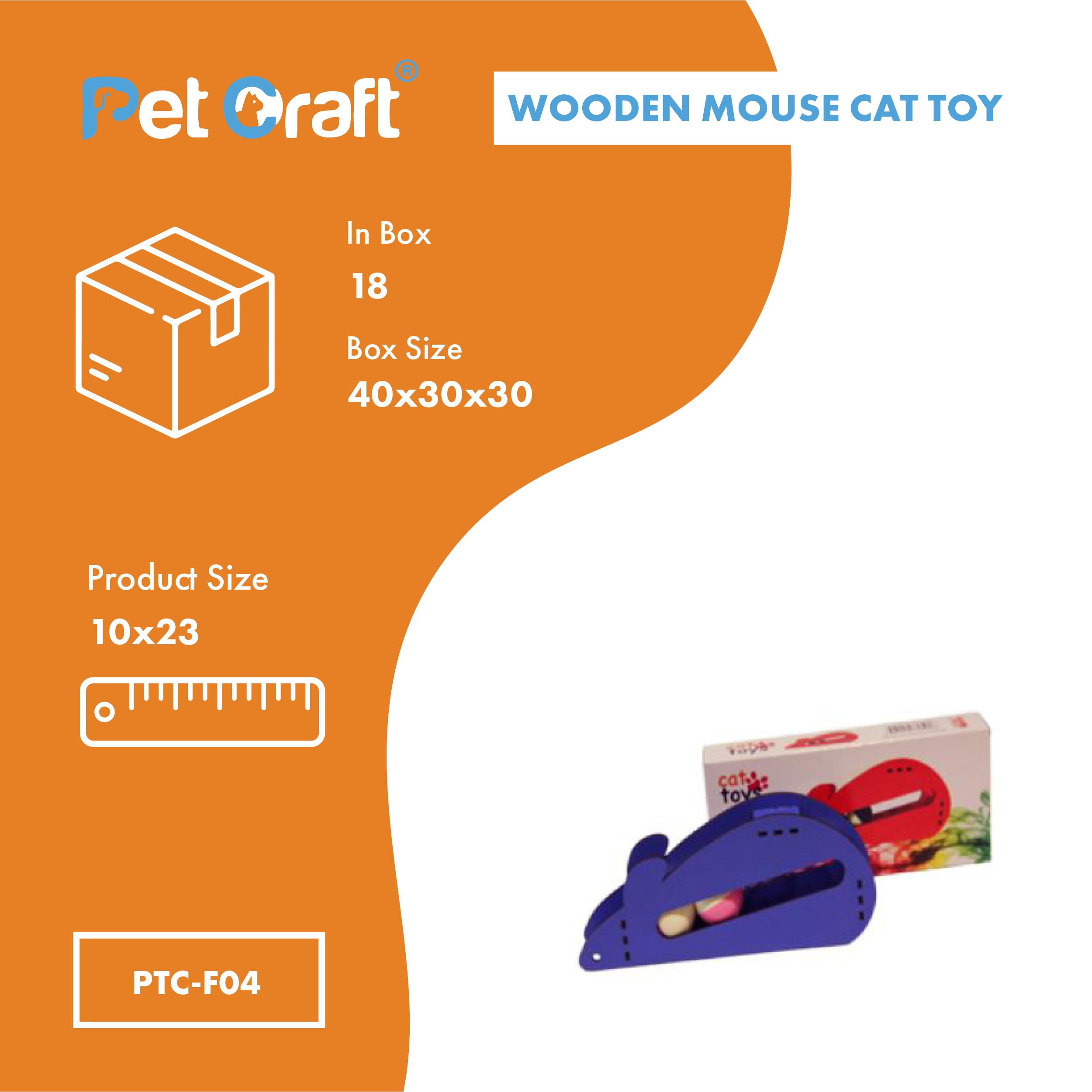 Wooden Mouse Cat Toy
