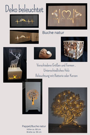 Dekorationsartikel aus edlen Hölzern – Vielseitig, Personalisiert und Mit oder Ohne Beleuchtung