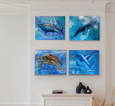 Original Wildlife Art in Home Setup