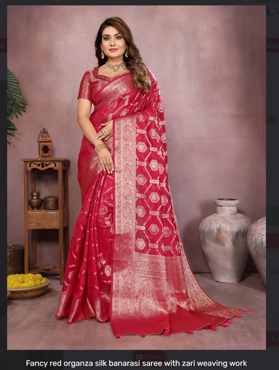 Organza Saree with Stitched blouse ,Fall,Pico