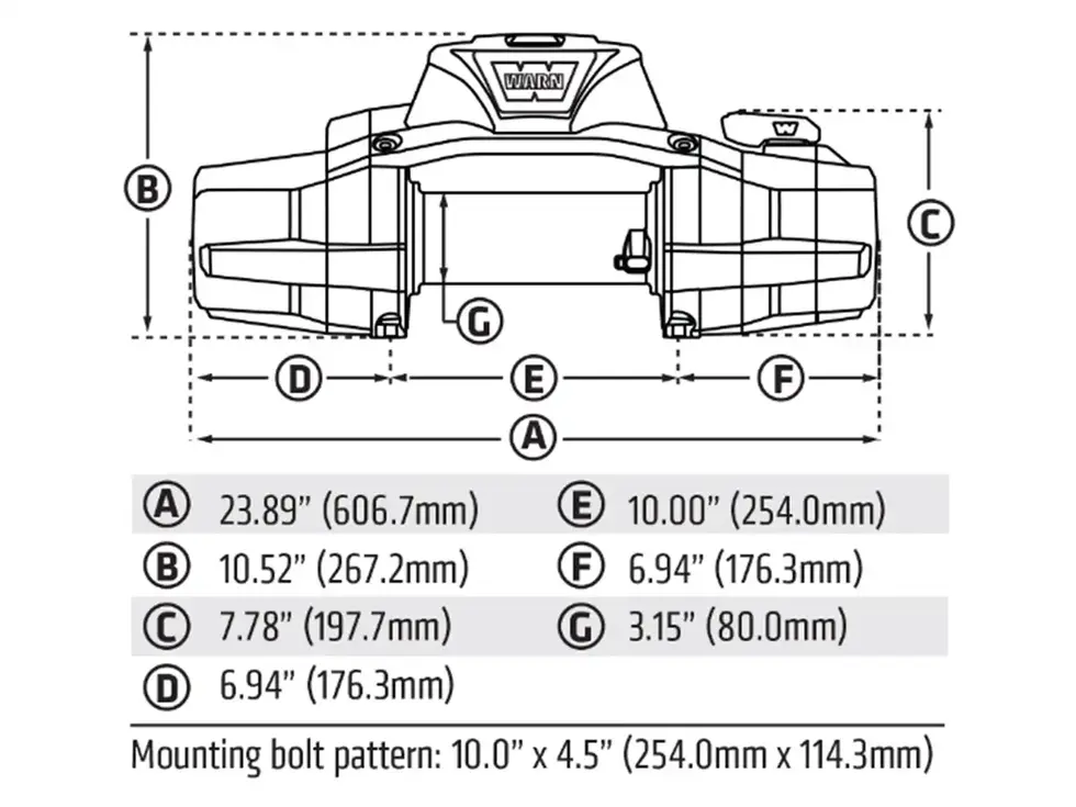 Warn Zeon XD 10s - 10,000 Pound Synthetic Rope Winch