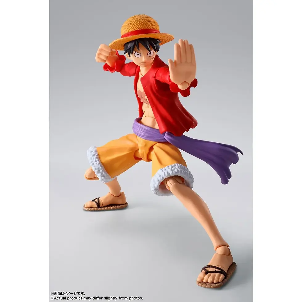 Thumbnail: One Piece Luffy figure in fighting pose, wearing straw hat and red shirt.