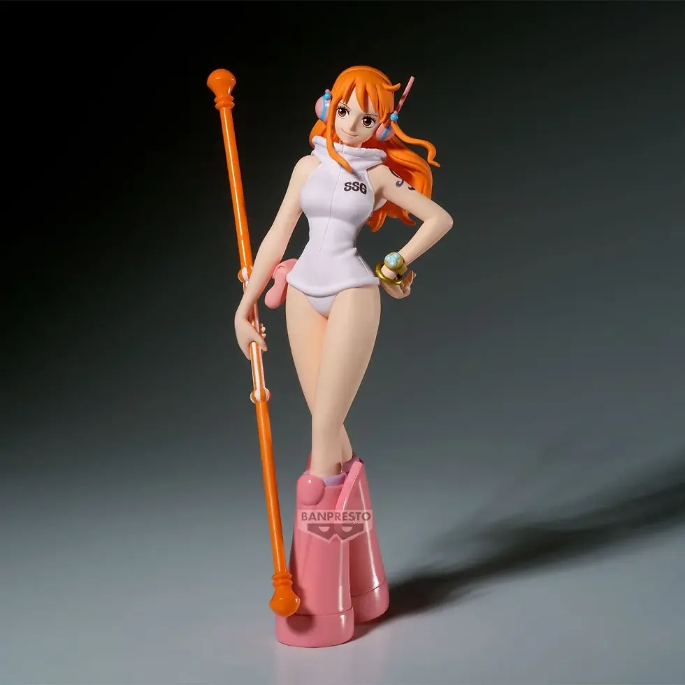 Thumbnail: Anime figure of Nami from One Piece with staff and orange hair